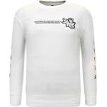 Reduzierte Weiße Langärmelige 2Pac Herrensweatshirts aus Baumwolle trocknergeeignet Größe M 