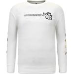 Reduzierte Weiße Langärmelige 2Pac Herrensweatshirts aus Baumwolle Größe S 