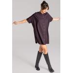 Auberginefarbene trueStory Meme / Theme Mini Nachhaltige Minikleider & kurze Kleider aus Wolle für Damen Größe L 