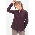 Auberginefarbene trueStory Meme / Theme Bio Nachhaltige Stehkragen Damenjeanshemden mit Knopf aus Baumwolle Größe S 
