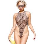 Sexy Badeanzüge mit hohem Beinausschnitt durchsichtig für Damen Größe M 