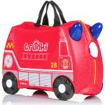 Trunki Handgepäck Und Kinderkoffer zum Draufsitzen | Kinder Risen Geschenk für Mädchen Und Jungen | Trolley Frank Feuerwehrauto (Rot)