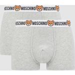 Graue Melierte MOSCHINO Underwear Herrenunterhosen aus Baumwolle Größe XL 2-teilig 