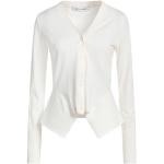 Reduzierte Weiße Trussardi V-Ausschnitt Damencardigans mit Knopf aus Baumwolle Größe XS 