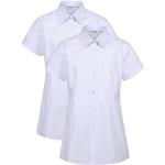 Trutex 2 Pack Mädchen Kurzarm Schulhemden (7-16+ Jahre) Mädchen Slim Fit Schulhemden, weiße Hemden für Mädchen, bügelleicht, kurzärmelige Schulhemden Mädchen weiß - echte Schuluniform, weiß, 16 Jahre