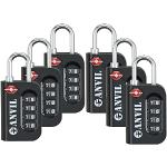TSA Approved Luggage Lock - 4 Digit Combination padlocks with a Hardened Steel Shackle - Travel Locks for Suitcases & Baggage