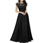 Schwarze Elegante Kurzärmelige Maxi Schulterfreie Lange Abendkleider mit Reißverschluss aus Chiffon für Damen Übergrößen für den für den Sommer 