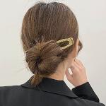Goldene Vintage Haarforken aus Metall handgemacht 