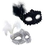 Schwarze Venezianische Masken aus Spitze für Damen Einheitsgröße 