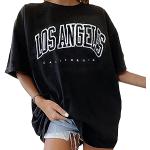 Schwarze Animal-Print Oversize Langärmelige Henleykragen T-Shirts mit Leopard-Motiv aus Baumwolle für Damen Übergrößen für den für den Sommer 