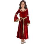 Rote Bestickte Gothic Langärmelige Bestickte Kinderkleider mit Reißverschluss für Mädchen Größe 122 