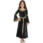 Schwarze Bestickte Gothic Langärmelige Bestickte Kinderkleider mit Reißverschluss für Mädchen Größe 158 