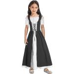 Schwarze Bestickte Gothic Langärmelige Bestickte Kinderkleider mit Reißverschluss für Mädchen Größe 158 