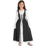 Schwarze Bestickte Gothic Langärmelige Bestickte Kinderkleider mit Reißverschluss für Mädchen Größe 134 