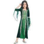 Grüne Bestickte Gothic Langärmelige Bestickte Kinderkleider mit Reißverschluss für Mädchen Größe 146 