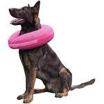 TT.WALK Aufblasbarer Hundekragen,Aufblasbares Halskrausen für Hunde,Schützender Aufblasbarer Kragen für Hunde und Katzen,Einstellbar Bequem Schutzkragen mit Klettverschluss (XL, Pink)