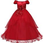 Reduzierte Rote Elegante Kinderfestkleider mit Reißverschluss Handwäsche für Mädchen 