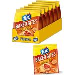 TUC Baked Bites Paprika 6 x 110g I Salzgebäck Großpackung I Cracker mit Paprika-Geschmack I TUC Mini-Cracker