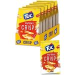 TUC Crisp Paprika 6 x 100g I Salzgebäck Großpackung I Kross gebackene Cracker mit Paprika-Geschmack I Extra dünn und knusprig