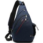 TUDEQU Crossbody Backpack Sling Chest Bag Backpack Hiking Casual Daypack with WET Pocket for Men & Women (DARK BLUE)