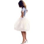 BABYONLINE D.R.E.S.S. Tüllrock Damen Tutu Skirt 5 Lage Petticoat Ballettrock Unterrock Pettiskirt Beige