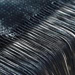 Schwarze Perlenvorhänge mit Insekten-Motiv aus Polyester 