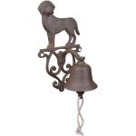 Rustikale Esschert Design Glocken mit Hundemotiv aus Gusseisen 