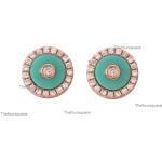 Rosa Diamant Ohrringe aus Emaille 14 Karat mit Türkis zum Muttertag 