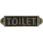 Türschild TOILET Gusseisen Bronze-Optik WC Toilett