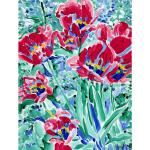 Rote Expressionistische Ölgemälde & Ölbilder mit Tulpenmotiv 