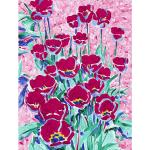 Bunte Expressionistische Ölgemälde & Ölbilder mit Tulpenmotiv 