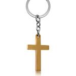Tumundo Schlüssel-Anhänger Kreuz Kruzifix Gebetskette Schlüsselring Autoschlüssel Accessoire Silbern Golden Rosé Schwarz, Variante_:Variante 5