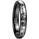 Schwarze Claddagh Ringe glänzend für Damen zur Hochzeit 