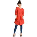Rote 3/4-ärmelige Rundhals-Ausschnitt Tunika-Blusen für Damen Größe S 