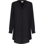Reduzierte Schwarze Langärmelige Vila Tunika-Blusen aus Polyester für Damen Übergrößen Große Größen 