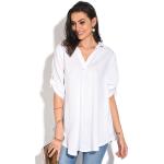 Weiße Halblangärmelige Tunika-Blusen für Damen 