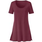 Rote Unifarbene Kurzärmelige Waschbär Bio Nachhaltige Longshirts aus Baumwolle für Damen Größe L 