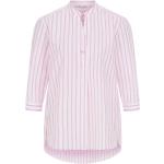 CALIBAN Bluse aus Leinen-Baumwoll-Mix in Rosa-Weiß gestreift /WeißRosa