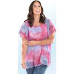 Fuchsiafarbene bader Tunika-Blusen aus Polyester für Damen Größe XL 