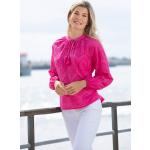 Pinke bader Stehkragen Tunika-Blusen aus Baumwolle für Damen Größe S 
