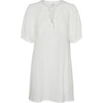 Weiße Bestickte Kurzärmelige Vero Moda Tunika-Blusen für Damen Größe S 