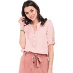 Rosa Halblangärmelige V-Ausschnitt Tunika-Blusen für Damen Größe XL 