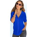 Royalblaue bader Tunika-Blusen durchsichtig mit Knopf aus Polyester für Damen Größe S Große Größen 