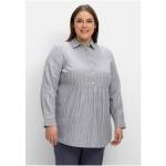 Reduzierte Indigofarbene Gestreifte Langärmelige Sheego Tunika-Blusen für Damen Größe 3 XL Große Größen 