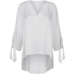 Reduzierte Weiße Unifarbene Alba Moda V-Ausschnitt Tunika-Blusen für Damen Größe XL 
