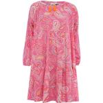 Pinke Zwillingsherz Tunika-Kleider aus Viskose für Damen 