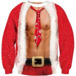 Rote Langärmelige Herrensweatshirts maschinenwaschbar Größe L Weihnachten 