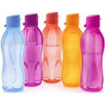 Tupperware Brand Eco+ Kleine wiederverwendbare Wasserflasche, 500 ml, 5 Stück, spülmaschinenfest und BPA-frei, leicht und auslaufsicher, ideal für Reisen, Fitnessstudio und Outdoor-Aktivitäten