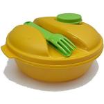 TUPPERWARE To Go Salat&Go 1,0L gelb grün Picknick Behälter + Besteck Salat & Go 7412