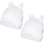 TupTam Baby Erstlingsmütze mit Ohren 2er Pack, Farbe: Weiß, Größe: 62-68